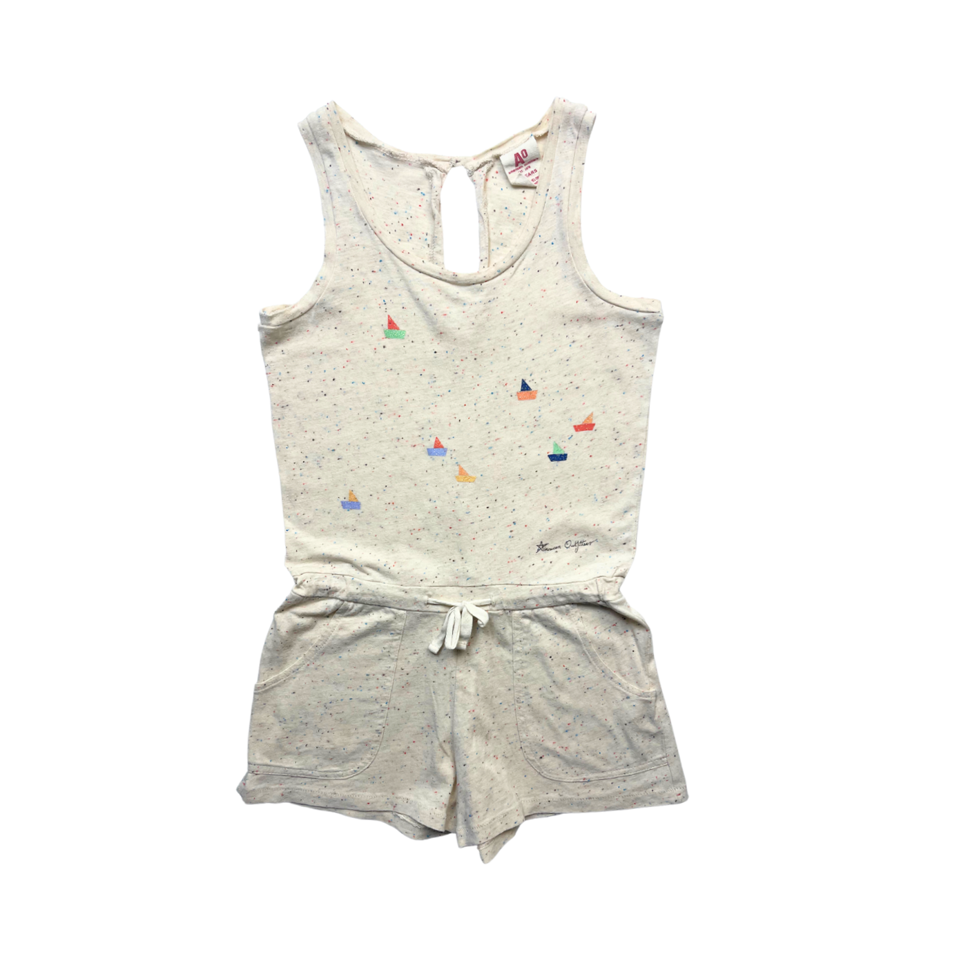 AO76 - Combi-short beige à points multicolores - 6 ans