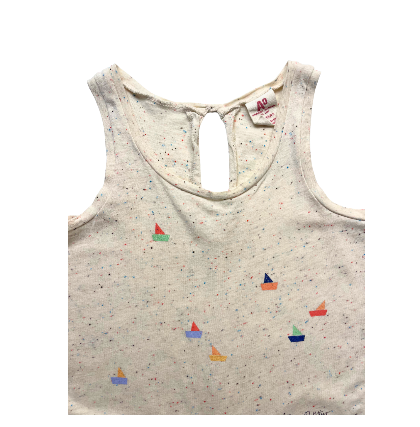 AO76 - Combi-short beige à points multicolores - 6 ans