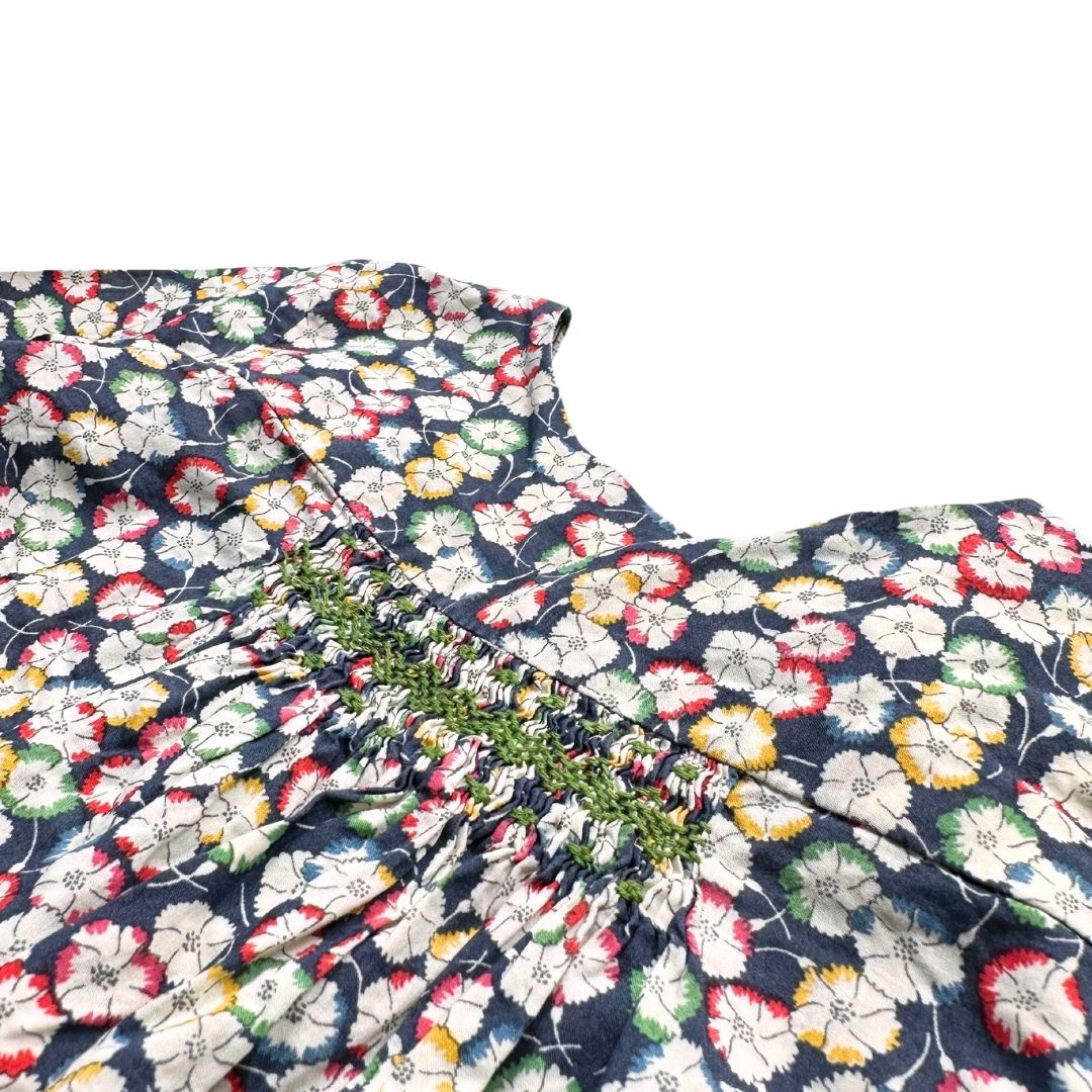 BONPOINT - Chemisier bleu marine à fleurs - 2 ans