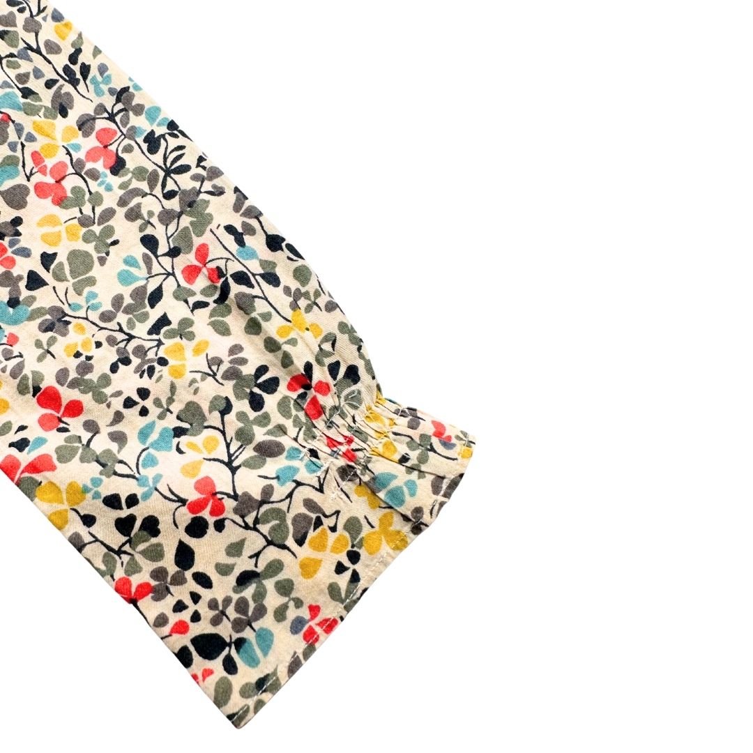 BONPOINT - Chemisier à fleurs vertes, rouges et jaunes - 2 ans