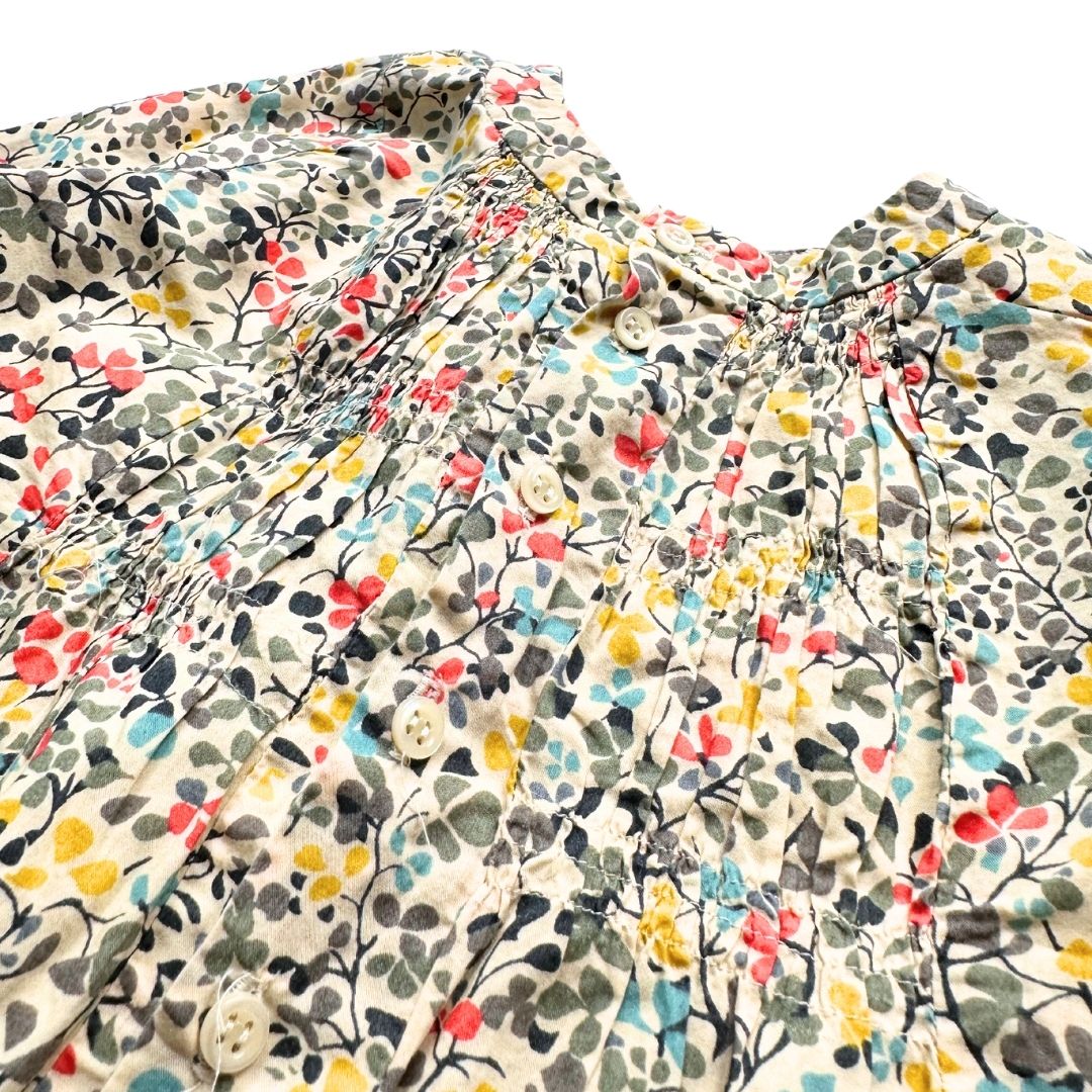 BONPOINT - Grüne, rote und gelbe Bluse mit Blumenmuster - 2 Jahre