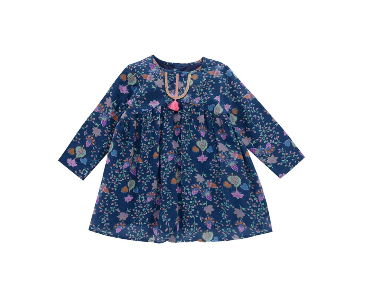 LOUISE MISHA - Robe bleu marine à fleurs - 8 ans