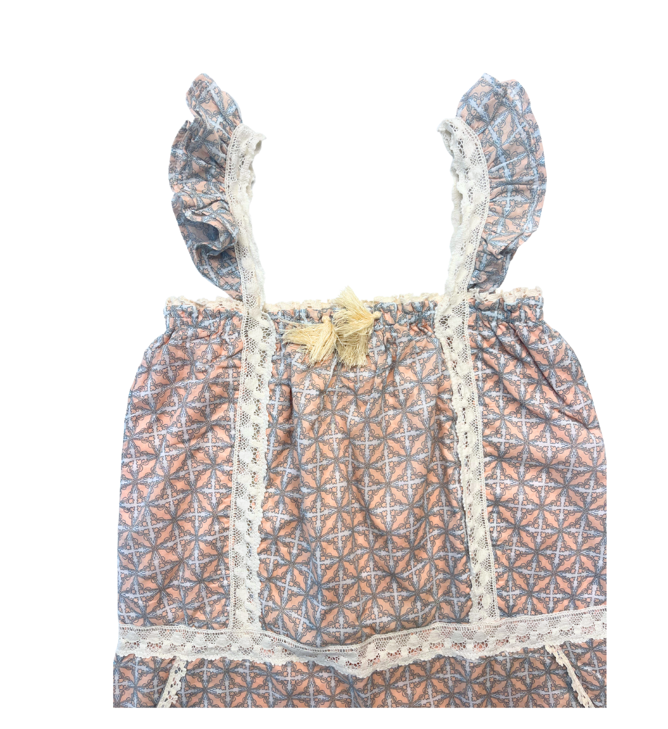 LOUISE MISHA - Salopette rose à motifs et broderies - 4 ans