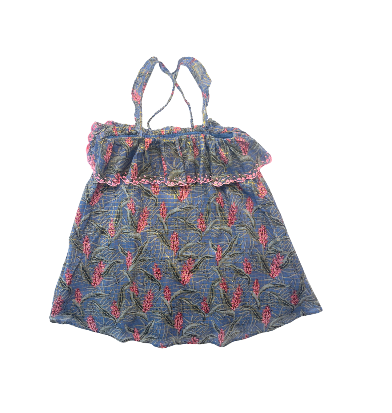 LOUISE MISHA - Robe fil doré à motifs (neuve) - 8 ans