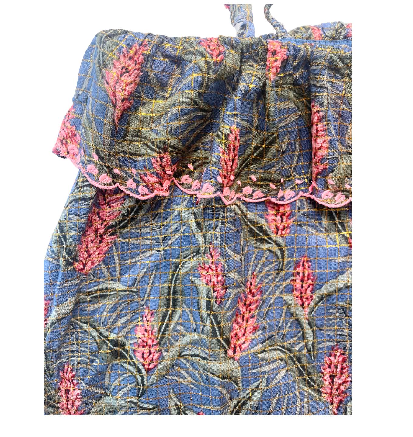 LOUISE MISHA - Robe fil doré à motifs (neuve) - 8 ans