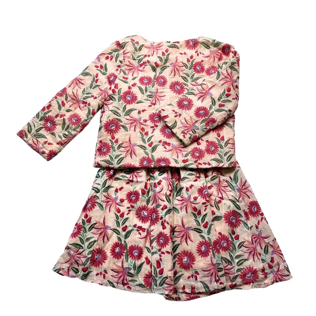 LOUISE MISHA - Ensemble robe et veste crème avec fleurs - 3 ans
