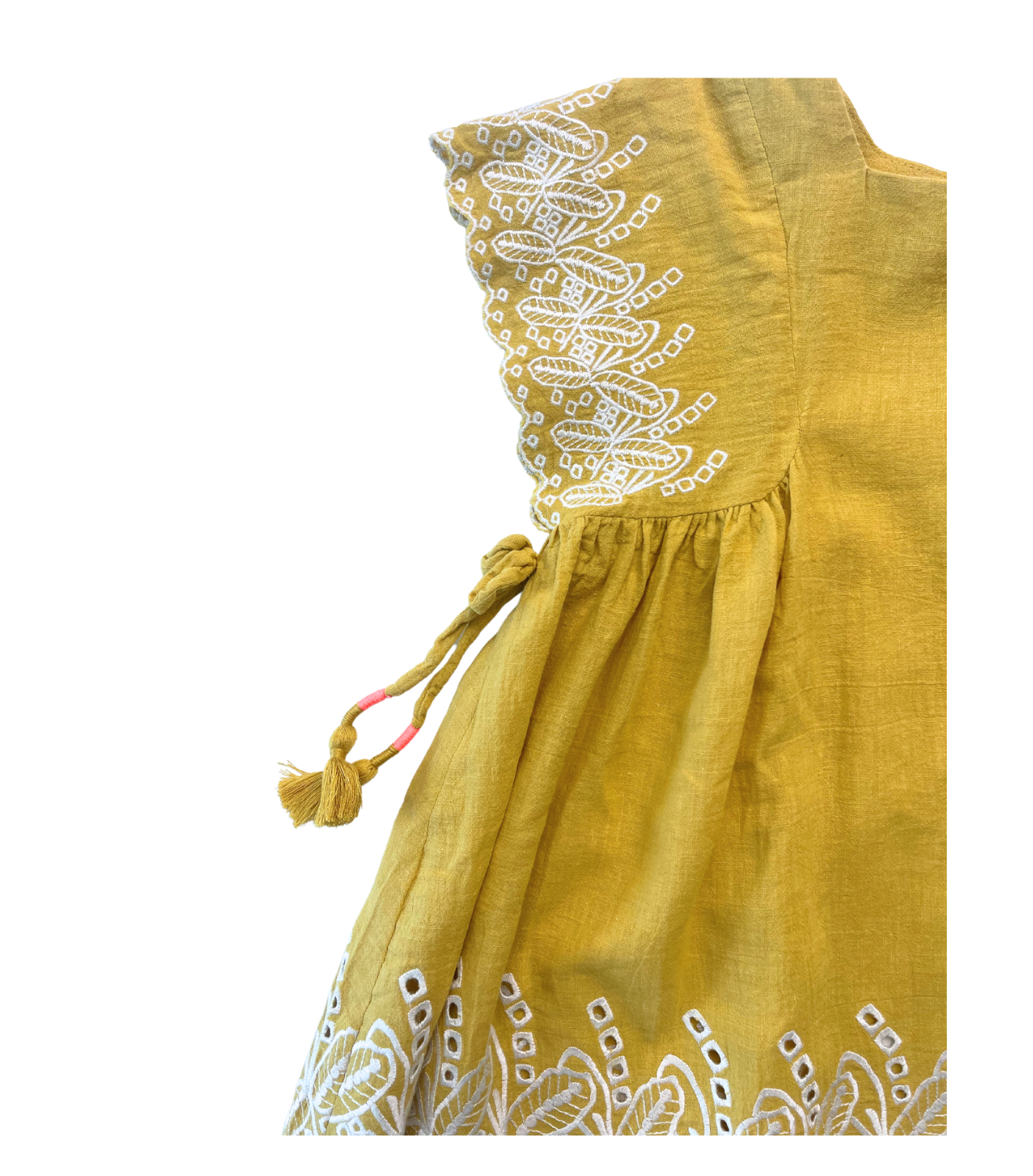 LOUISE MISHA - Robe jaune brodée - 3 ans