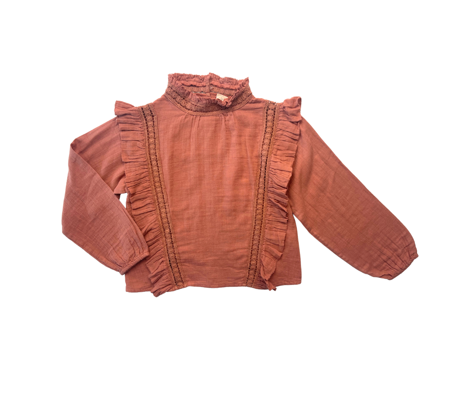 LOUISE MISHA - Blouse rose en gaz de coton (neuve) - 7 ans