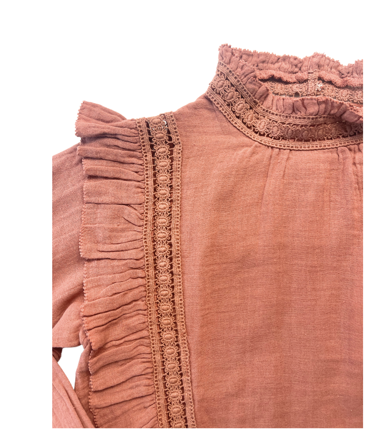 LOUISE MISHA - Blouse rose en gaz de coton (neuve) - 7 ans