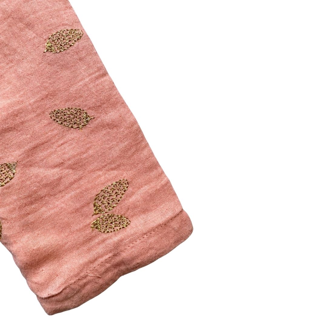 LOUISE MISHA - Blouse rose avec imprimés dorés - 8 ans