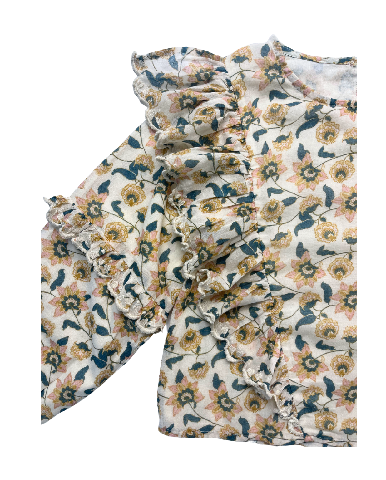 LOUISE MISHA - Blouse blanche à fleurs (neuve) - 4 ans