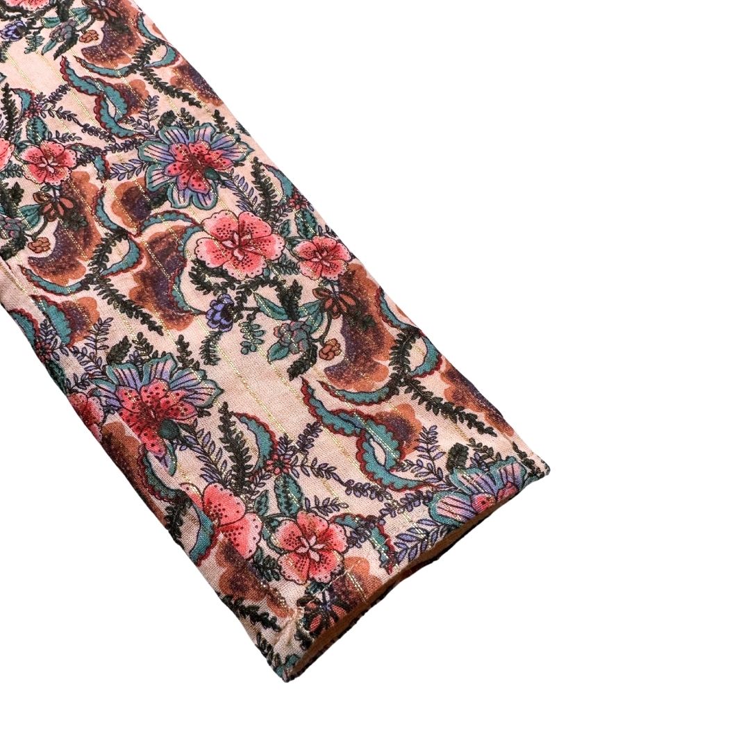 LOUISE MISHA - Robe crème à motifs et détails doré - 10 ans