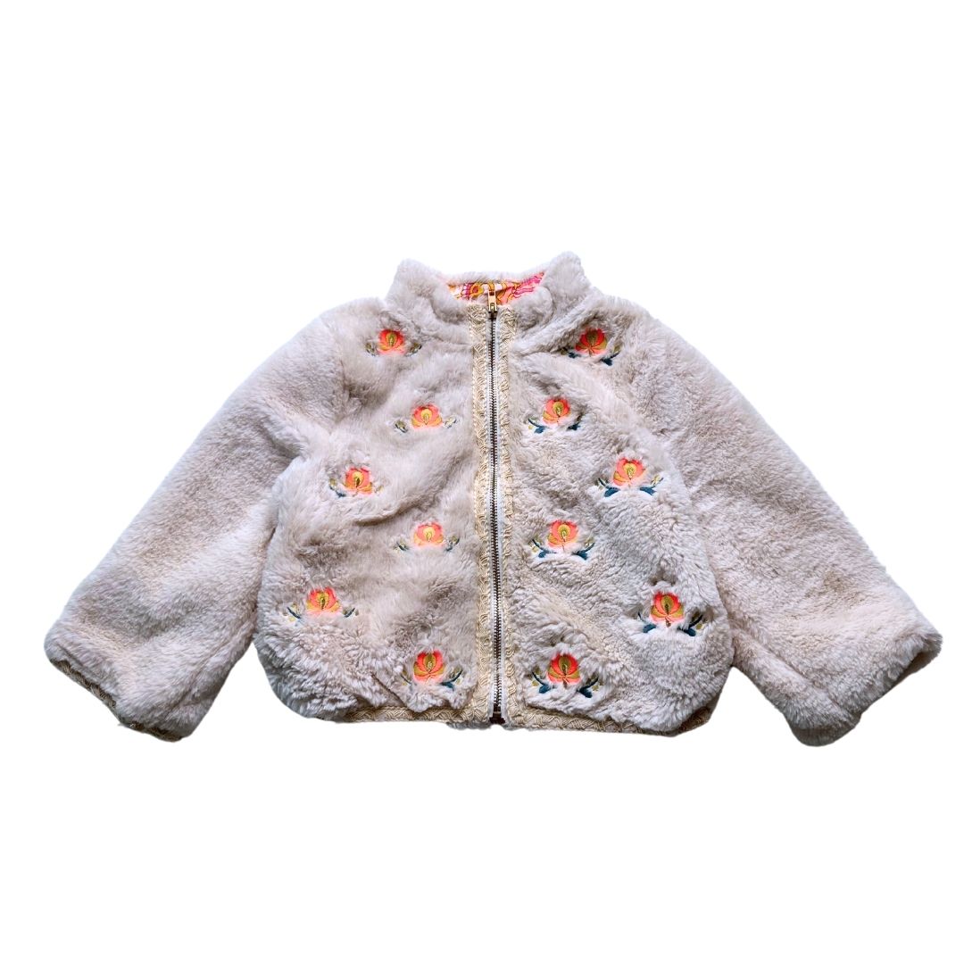 LOUISE MISHA - Veste en fourrure avec broderies - 4 ans