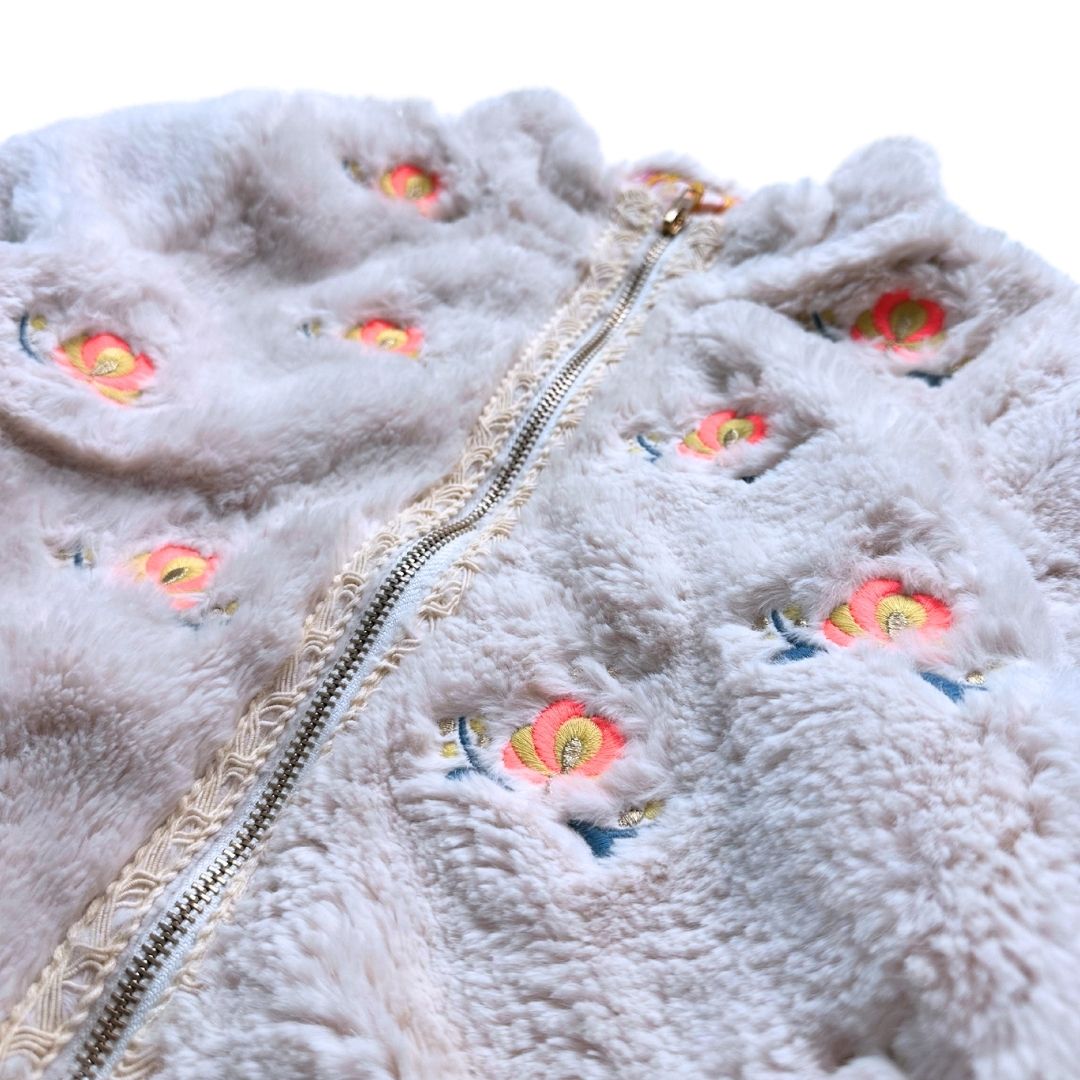 LOUISE MISHA - Veste en fourrure avec broderies - 4 ans