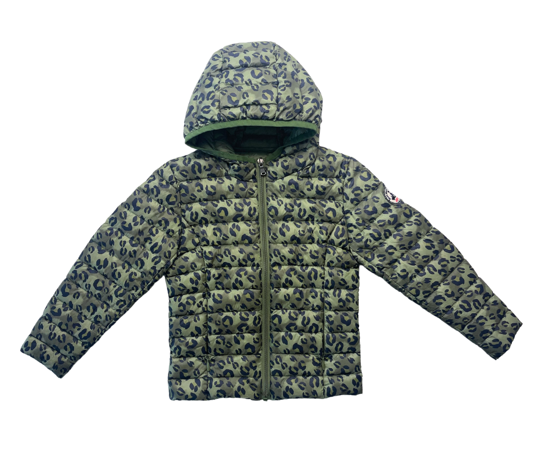JOTT - Doudoune à capuche légère verte motif léopard - 4/6 ans
