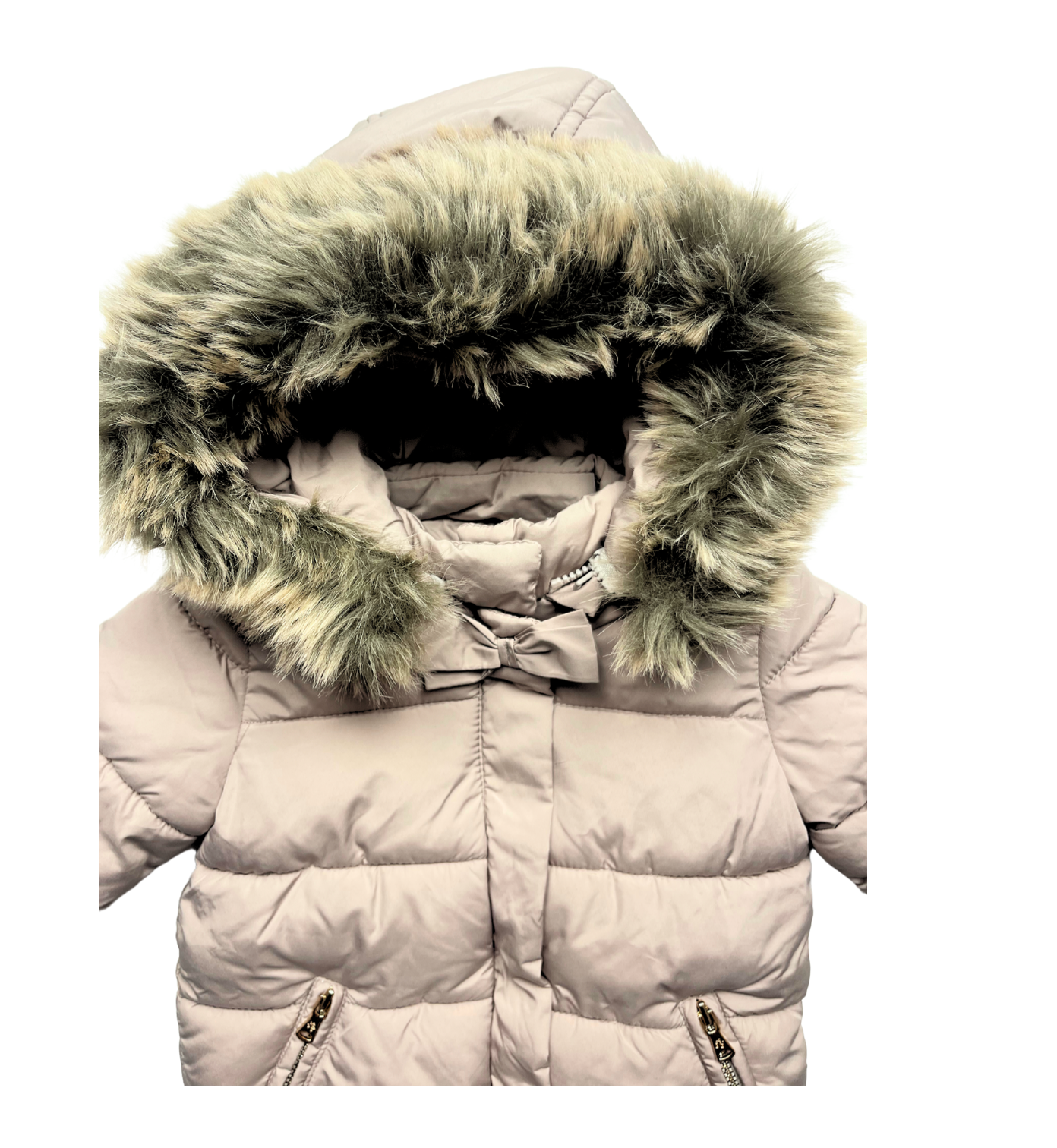 TARTINE & CHOCOLAT - Taupefarbene Daunenjacke mit Kapuze - 6 Monate