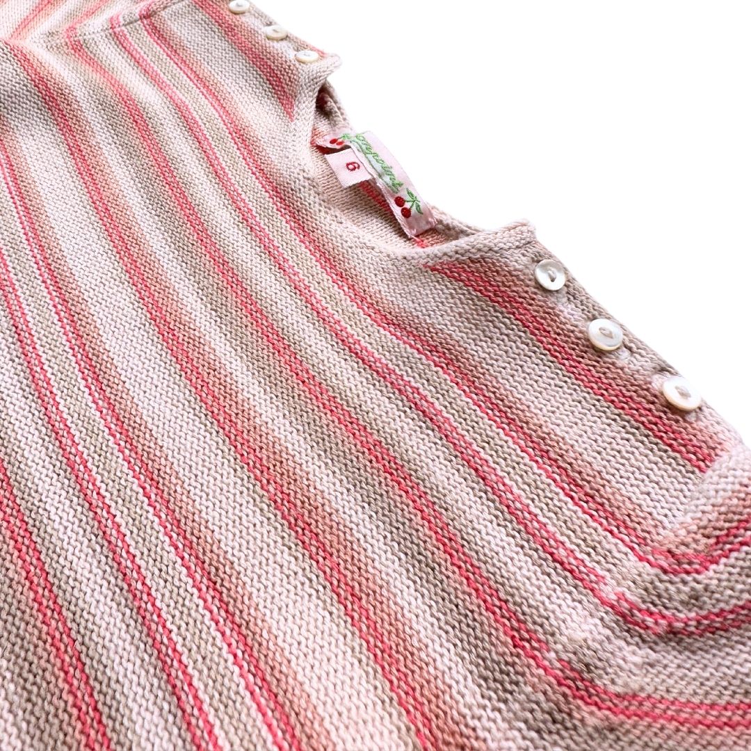 BONPOINT - Combinaison rose à rayures - 6 mois