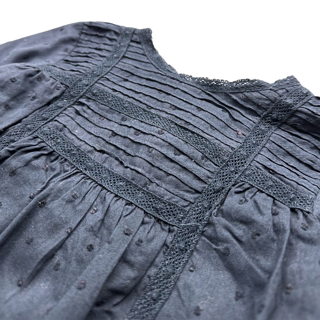 BONPOINT - Navy blue polka dot dress - 2 years