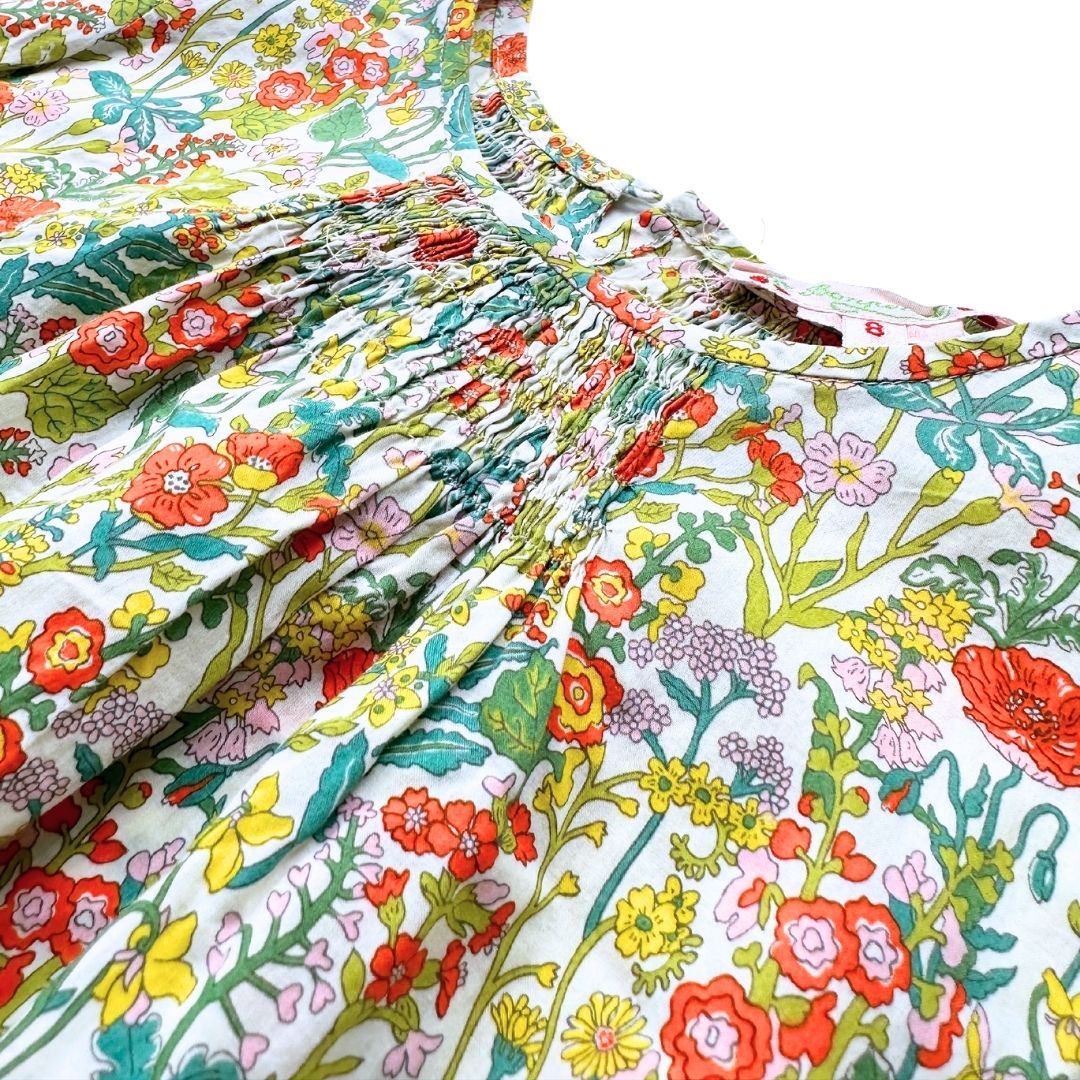 BONPOINT - Robe à fleurs verte - 8 ans