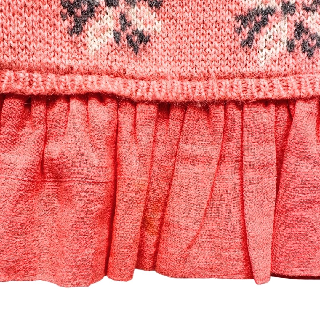 LOUISE MISHA - Pull rose à motifs en angora - 6 ans