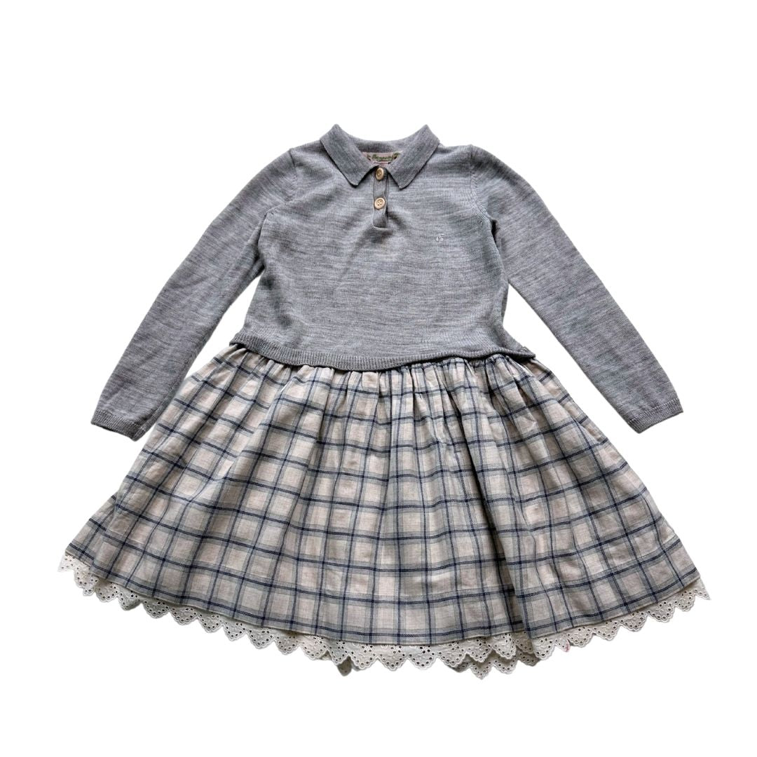 BONPOINT - Robe en laine grise - 4 ans