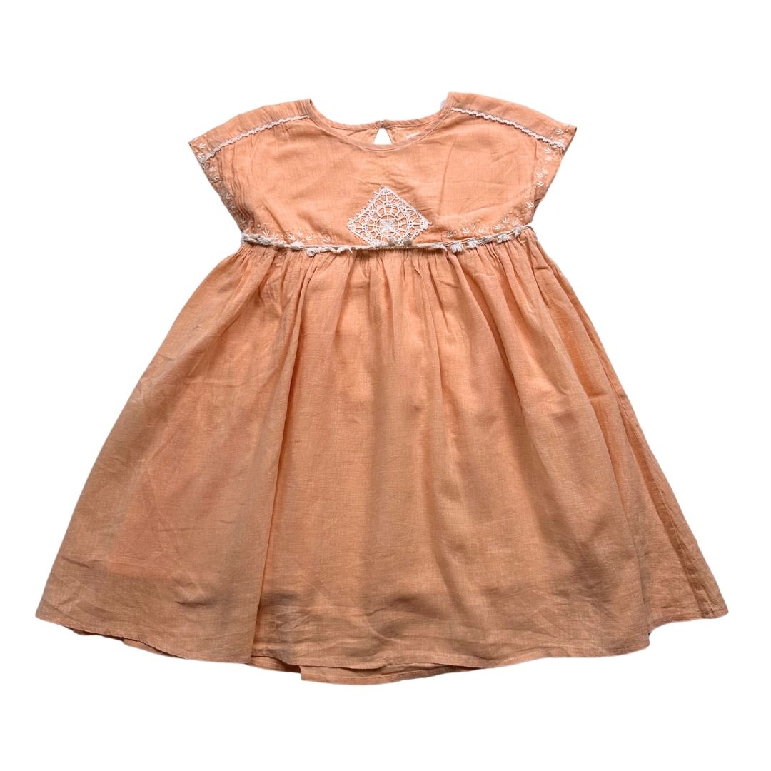 LOUISE MISHA - Robe rose avec broderies - 8 ans