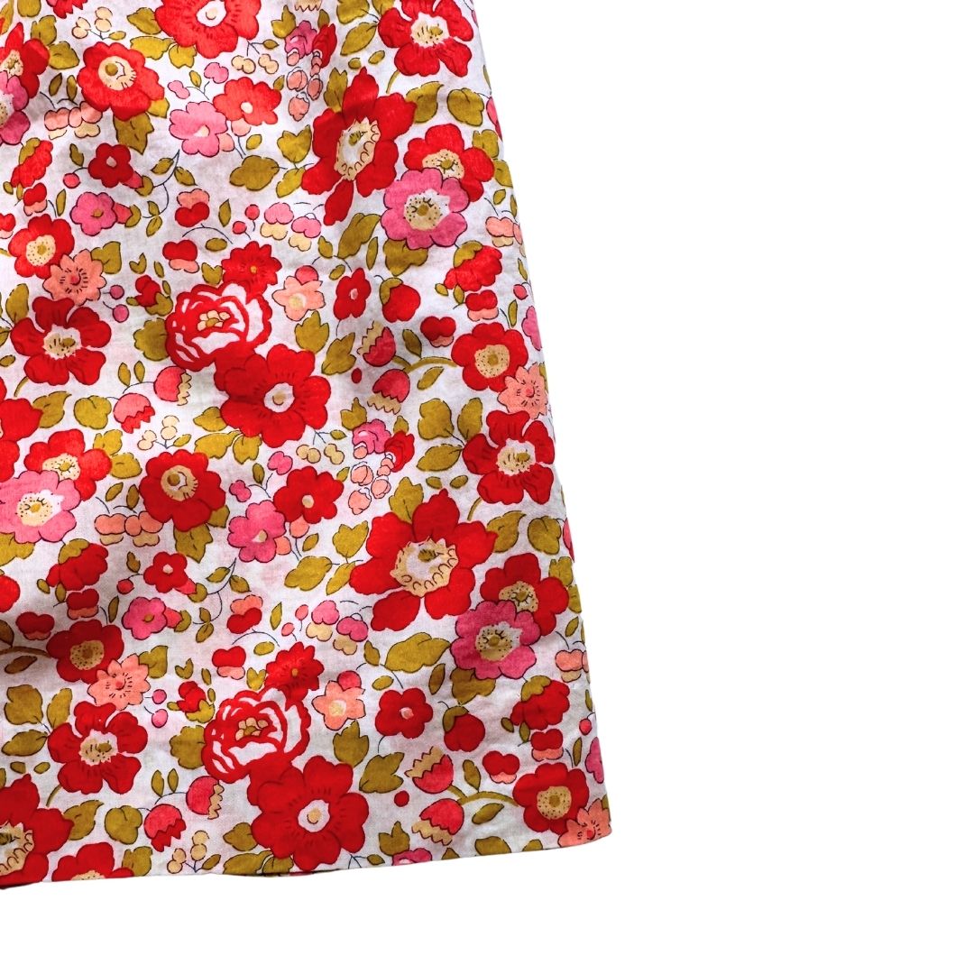 BONPOINT - Pink and red floral dress with embroidery - 8 years