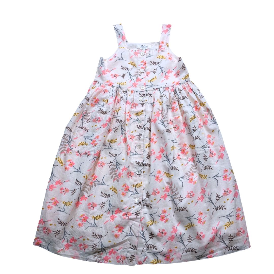 BONPOINT - Robe crème à fleurs neuve - 8 ans