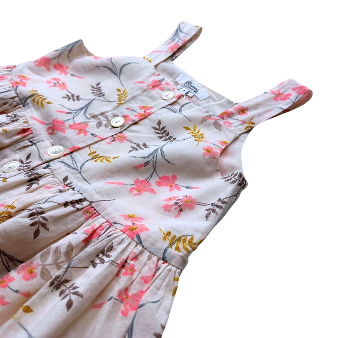 BONPOINT - Robe crème à fleurs neuve - 8 ans