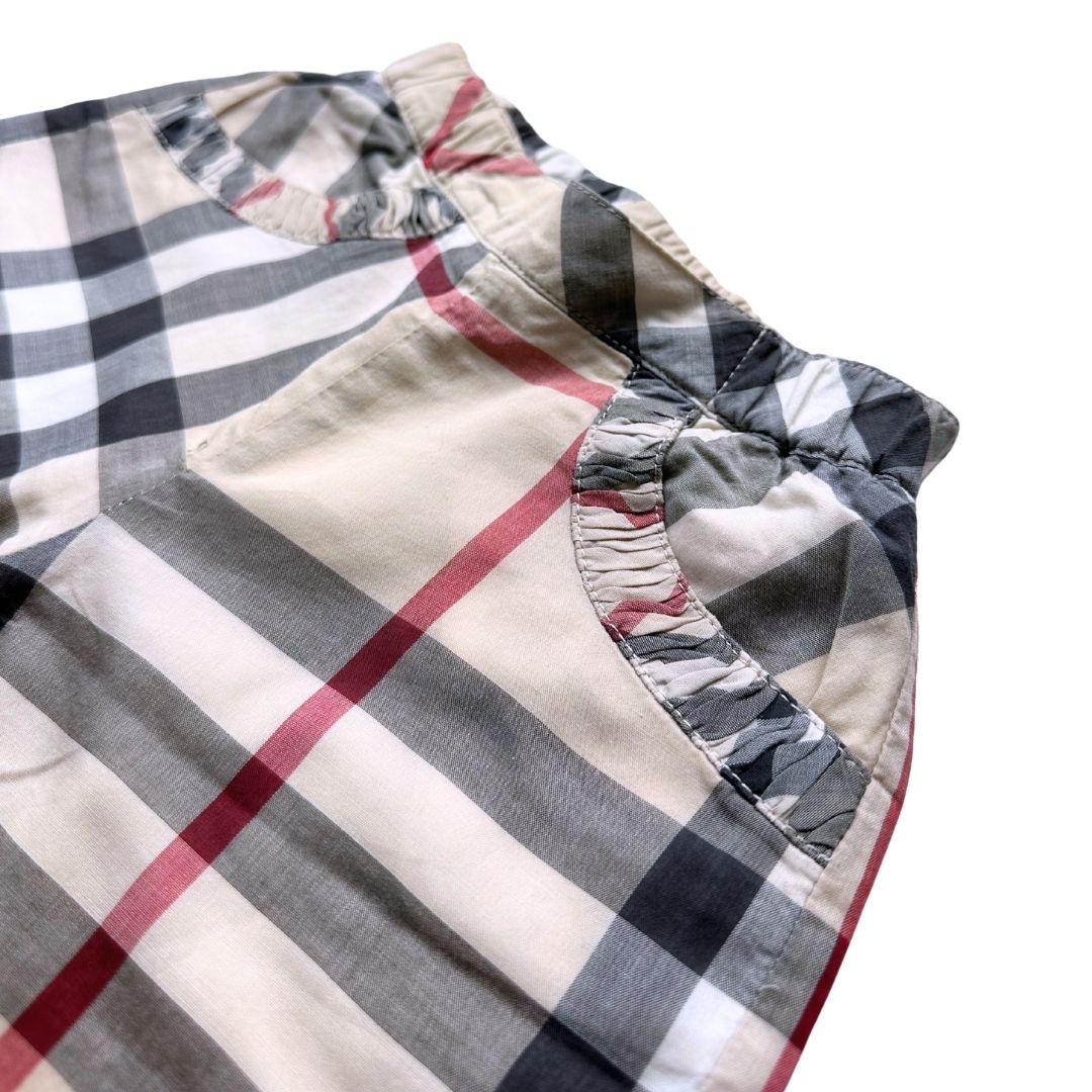 BURBERRY - Short crème noir et rouge à carreaux - 9 mois