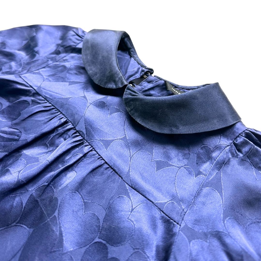 MARC JACOBS - Blouse bleue en soie avec coeurs - 4 ans