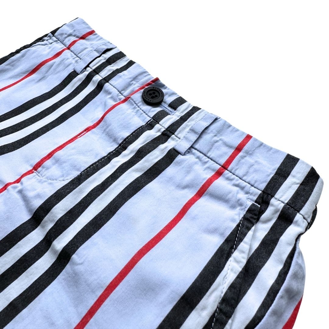 BURBERRY - Short de bain bleu à rayures - 18 mois