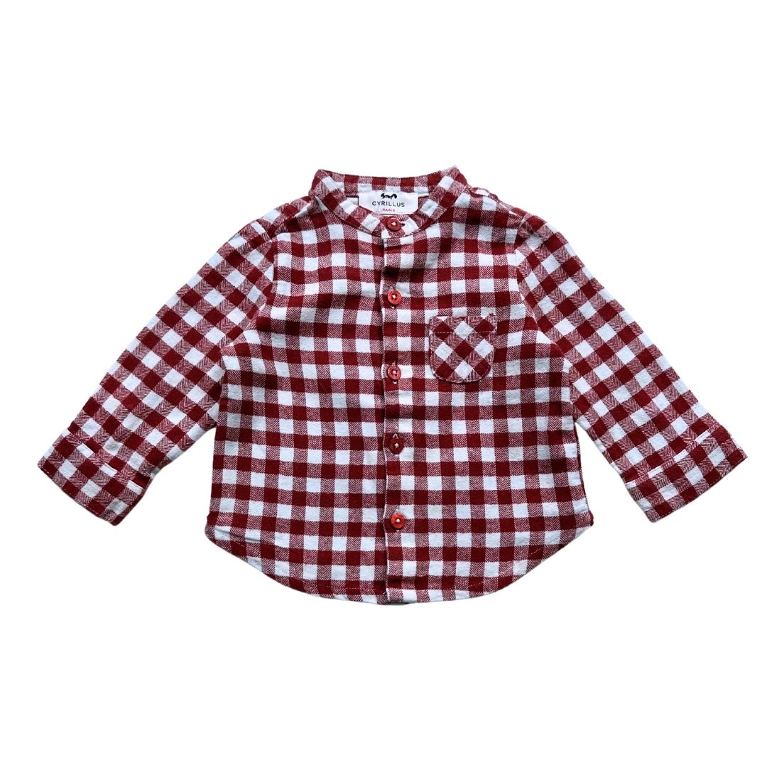 CYRILLUS - Red and white checked shirt - 6 months