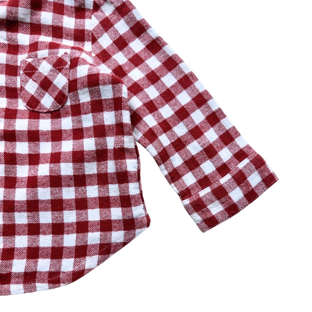 CYRILLUS - Red and white checked shirt - 6 months