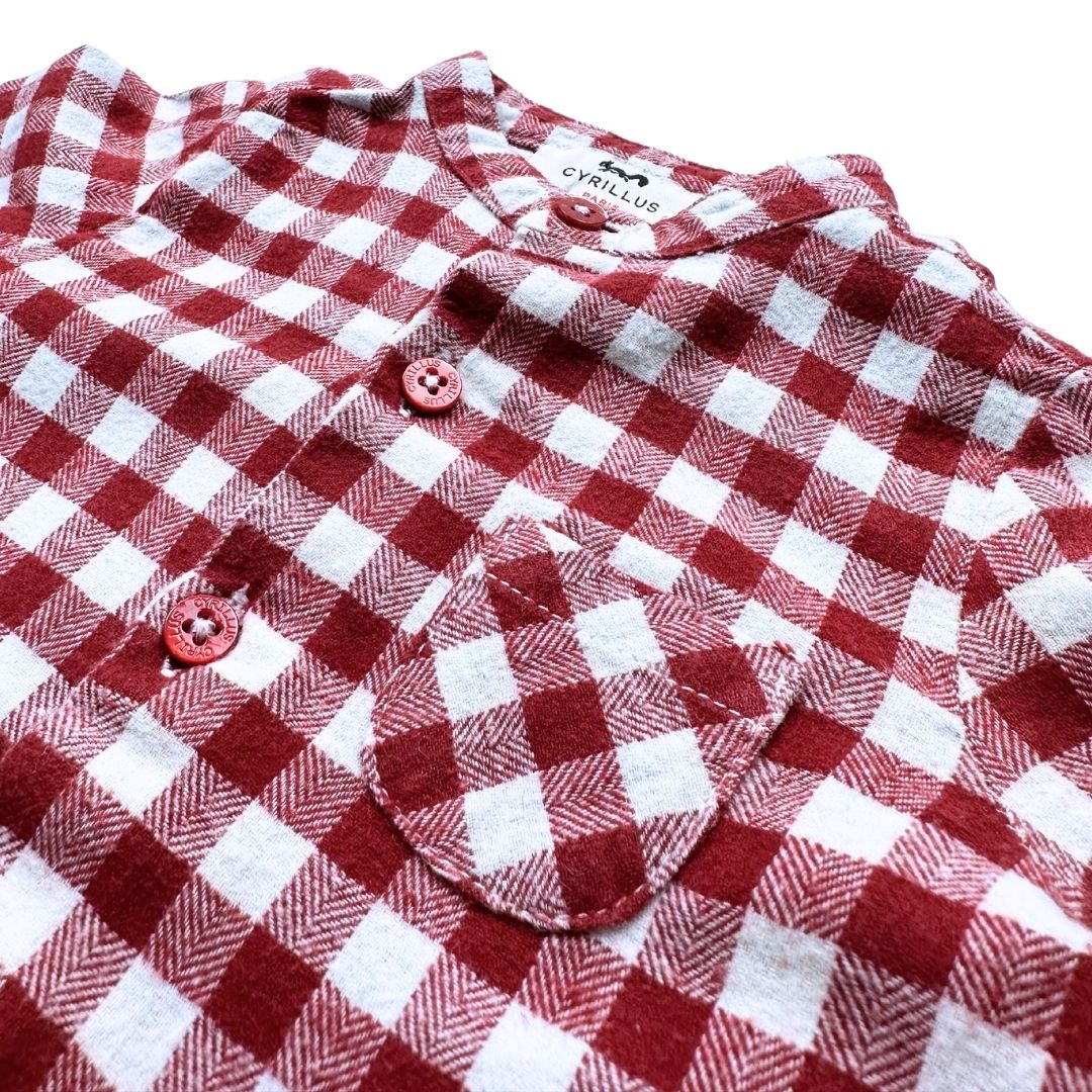CYRILLUS - Red and white checked shirt - 6 months