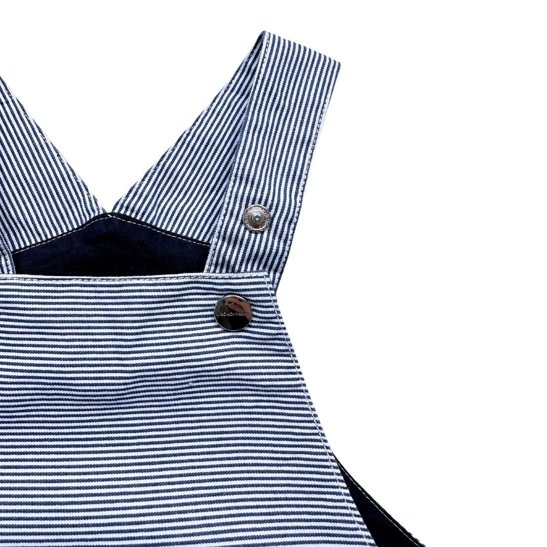 JACADI - blue and white striped overalls - 18 months