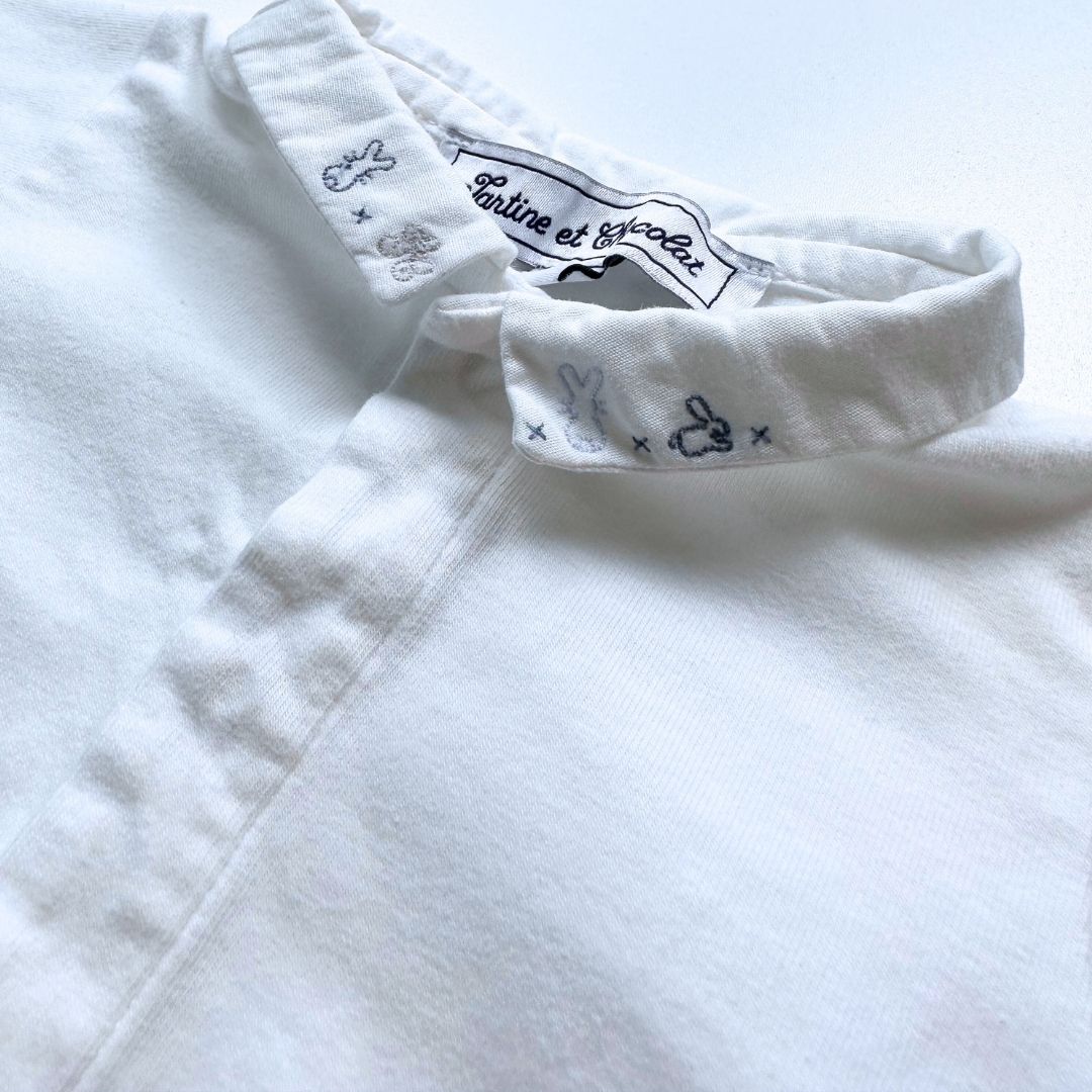 TARTINE & CHOCOLAT - White bodysuit with details on the collar - 3 months