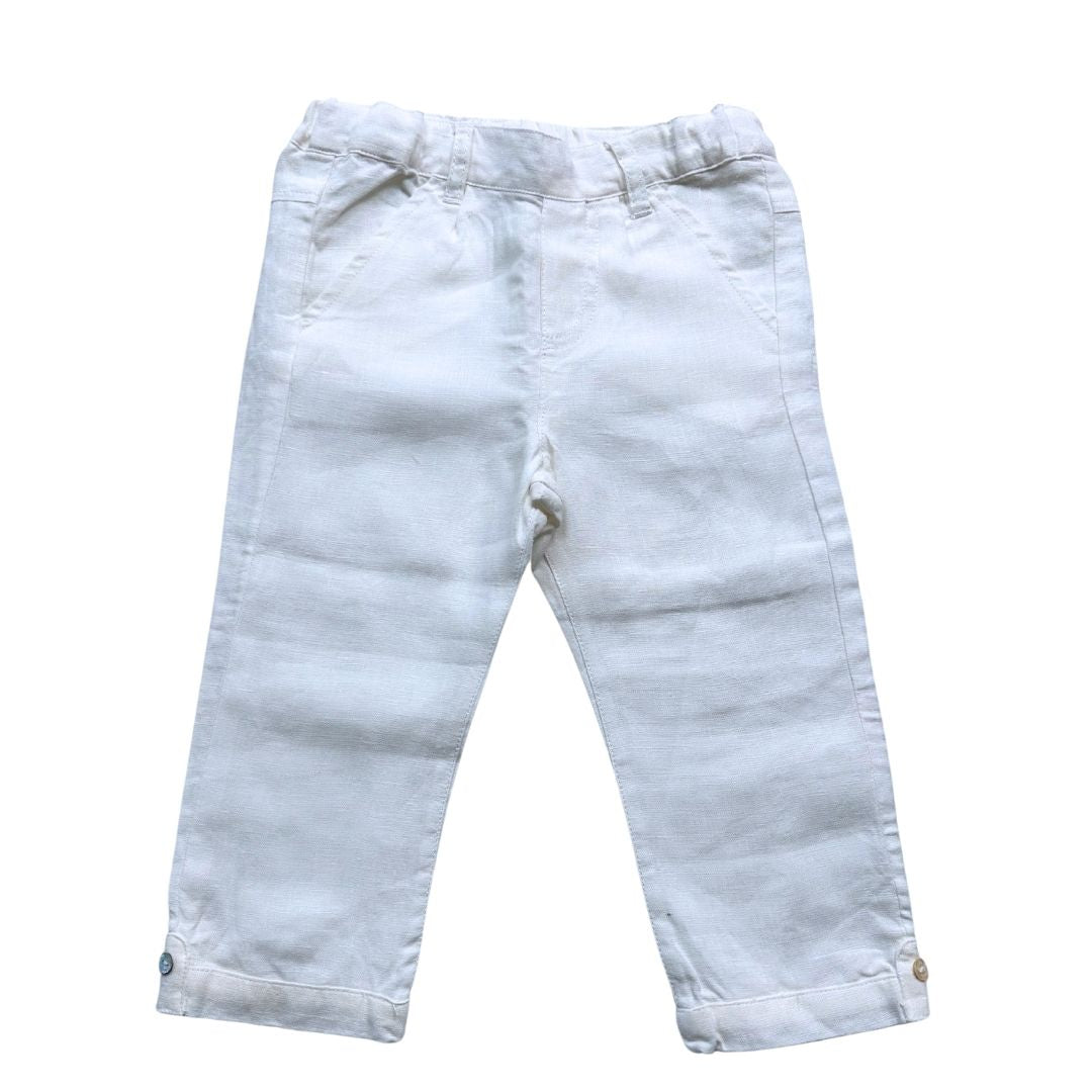 TARTINE & CHOCOLAT - White and linen pants - 18 months