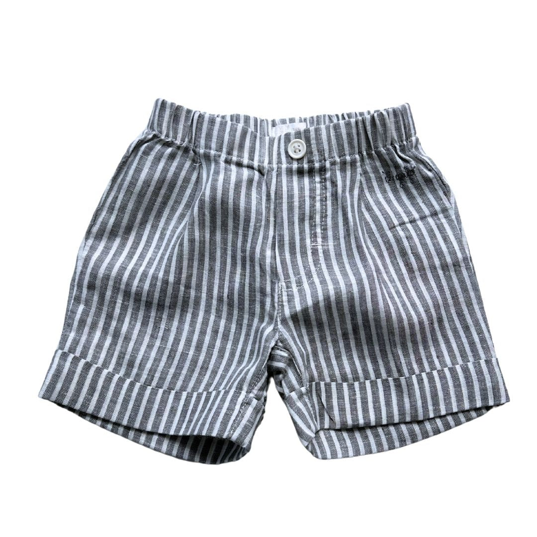 IL GUFO - Short à rayures grises et blanches - 6 mois