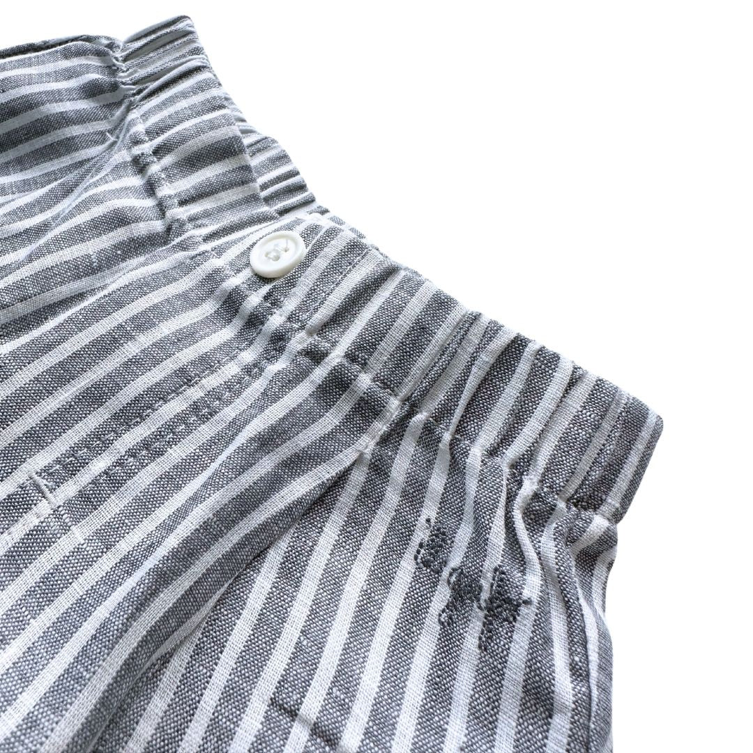 IL GUFO - Short à rayures grises et blanches - 6 mois