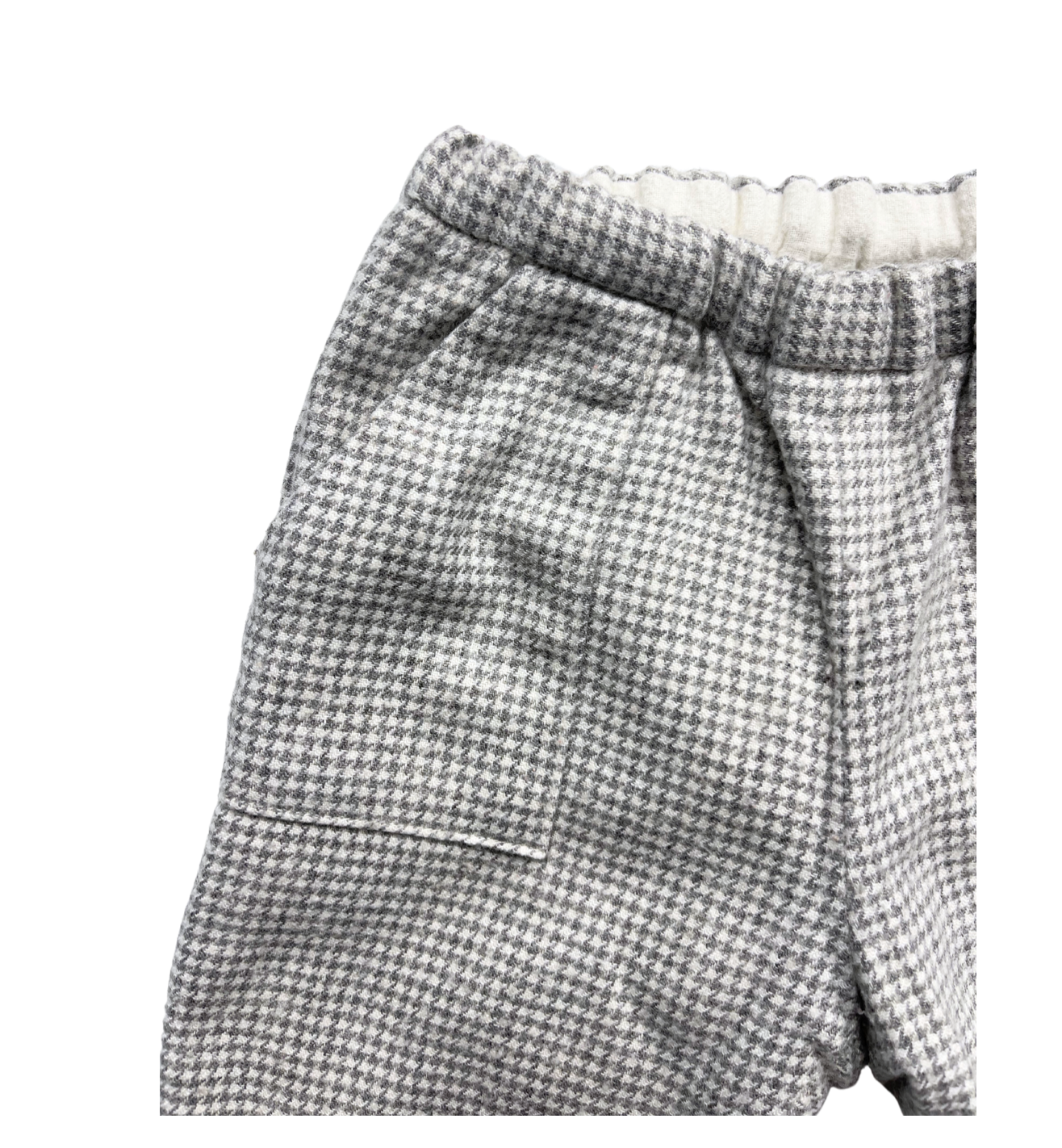 BONPOINT - Pantalon en laine à carreaux gris - 12 mois