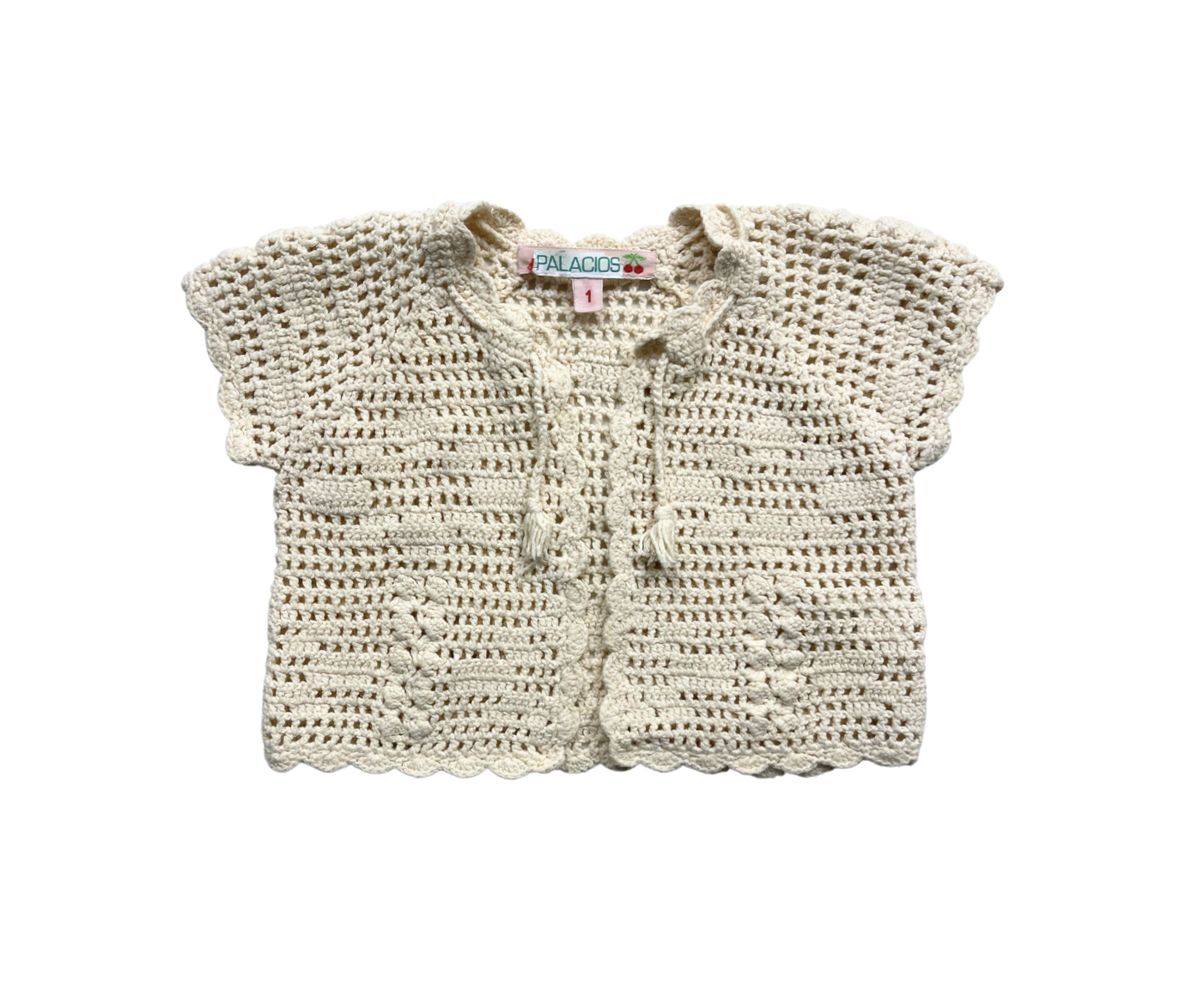 BONPOINT - Cardigan beige en crochet - 12 mois