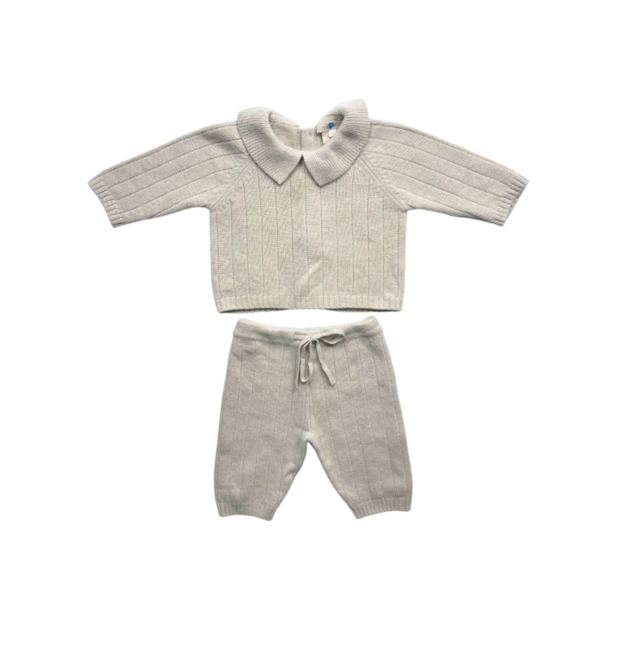 OVALE - Ensemble pull et legging beige en cachemire - 6 mois