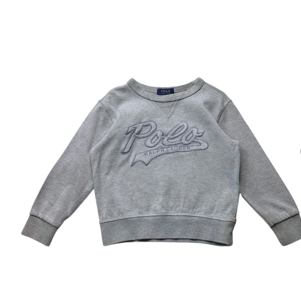 RALPH LAUREN - Sweat gris avec marque brodée - 4 ans