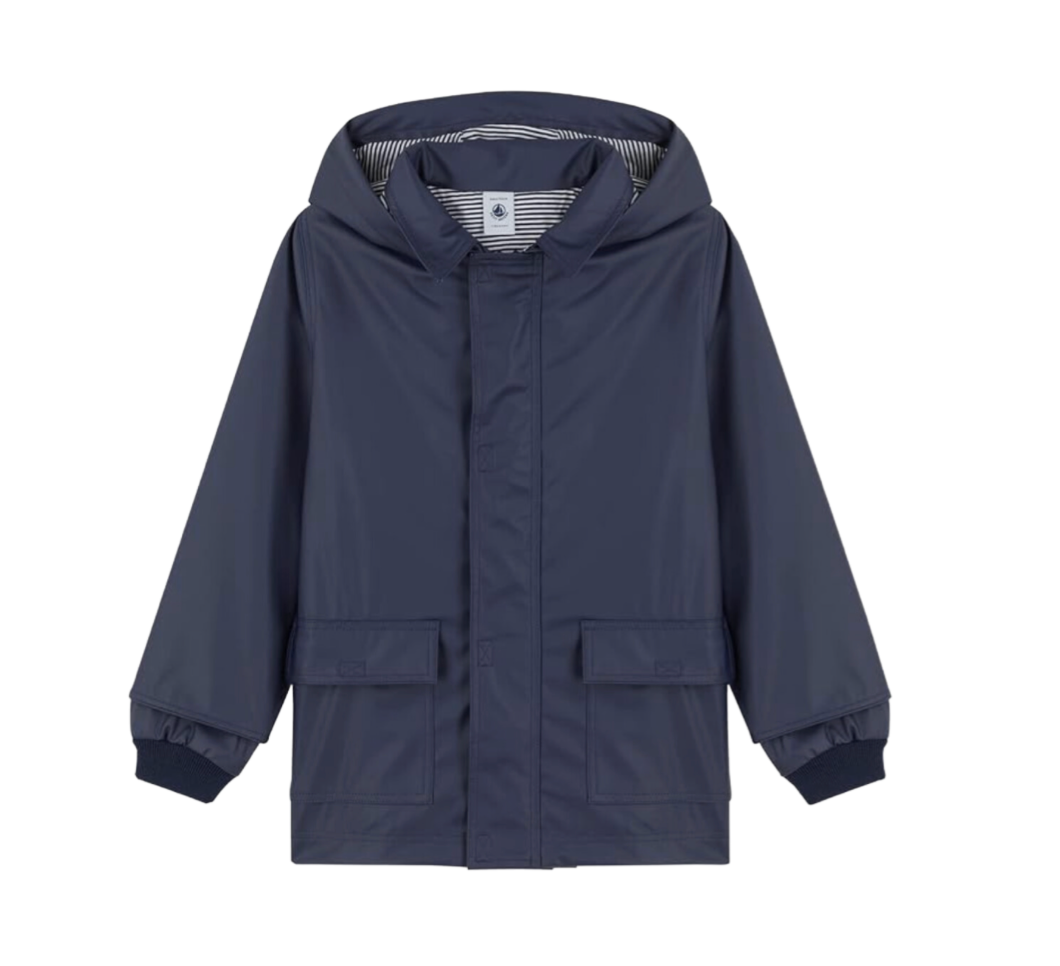 PETIT BATEAU - Marineblauer Regenmantel mit Kapuze - 5 Jahre