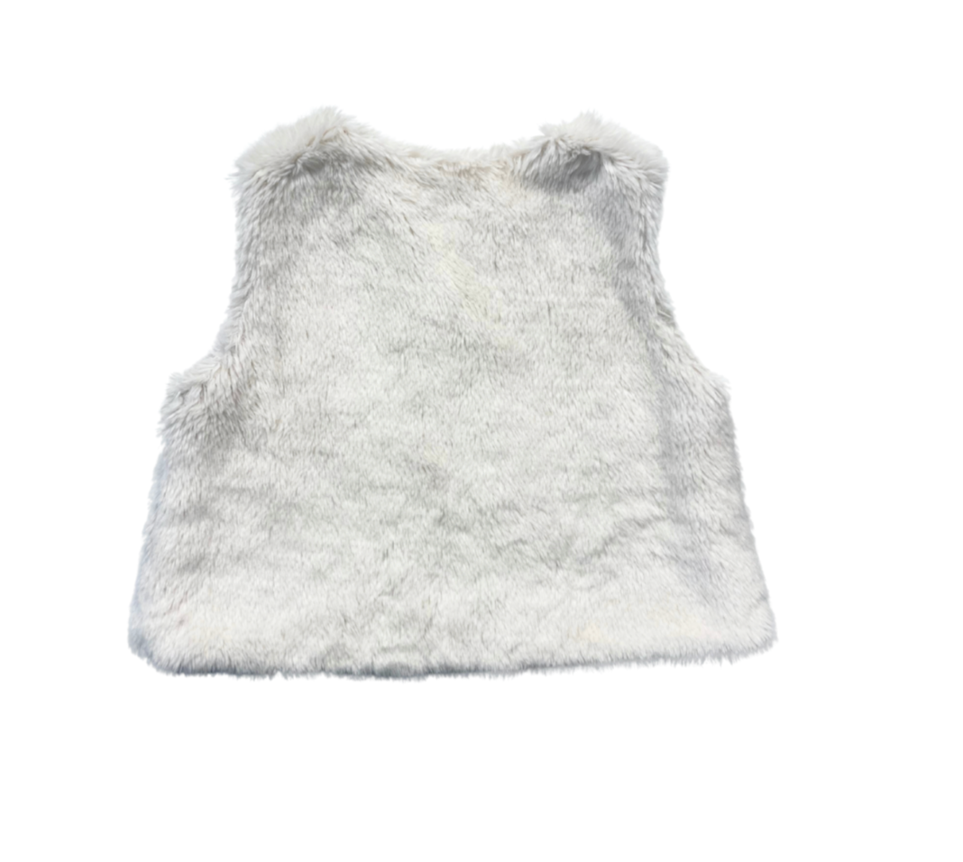 JACADI - Ärmellose Weste aus weißem Kunstpelz - 24 Monate