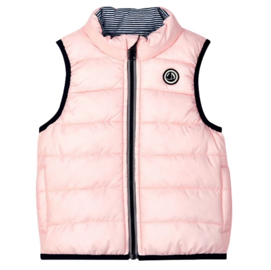 PETIT BATEAU - Rosa wendbare ärmellose Daunenjacke - 6 Monate
