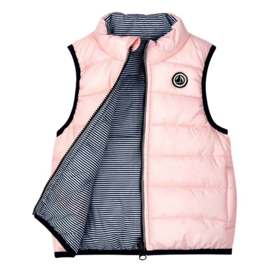 PETIT BATEAU - Rosa wendbare ärmellose Daunenjacke - 6 Monate