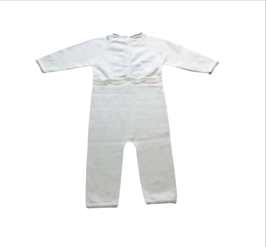CYRILLUS - Combinaison blanche en laine - 9 mois