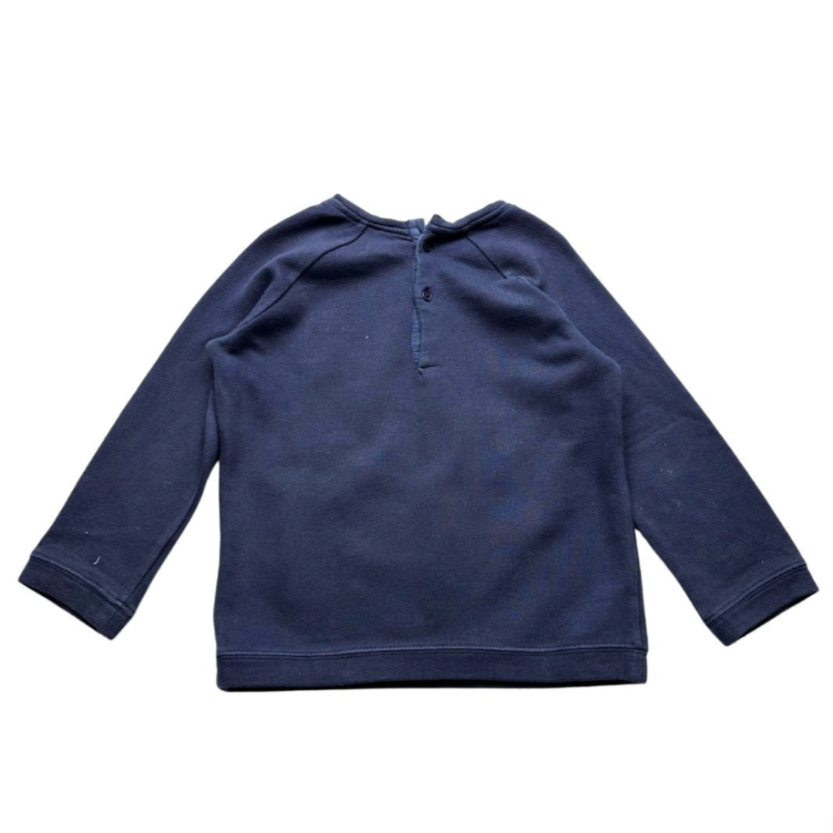 LOUISE MISHA - Marineblaues Sweatshirt mit gestickten Blumen - 4 Jahre